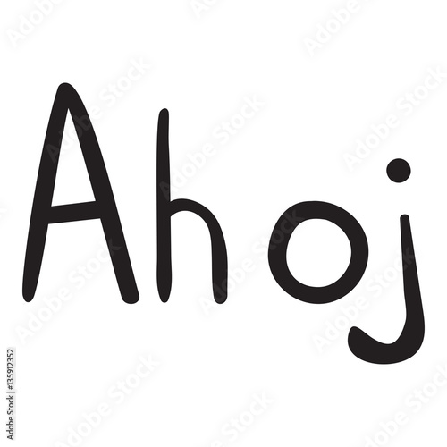 Hello czech language on the white background normal
