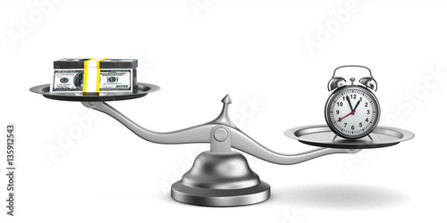 Time is money. Isolated 3D ...