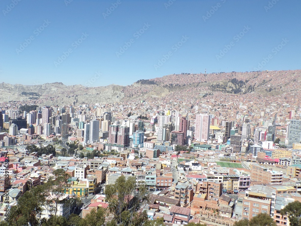 View of the city of La Paz in Bolivia