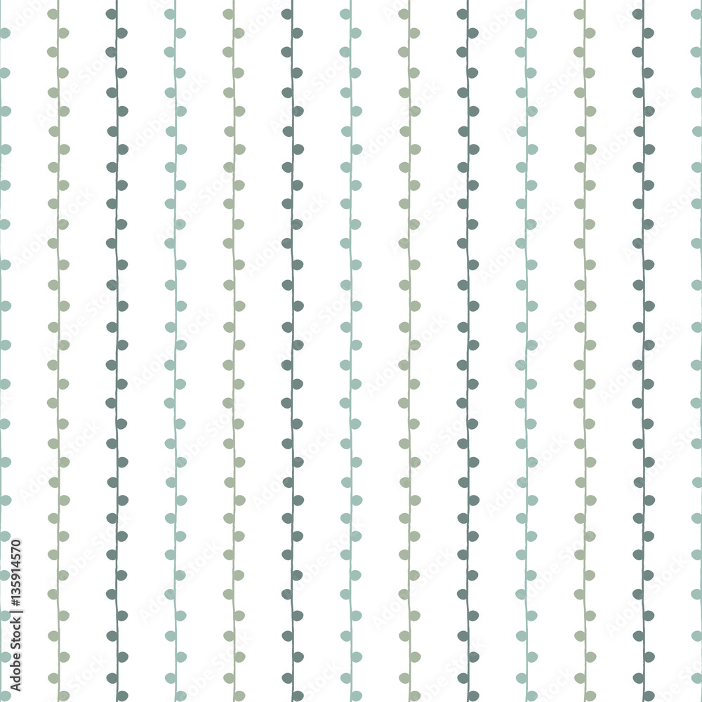 Seamless vector nature pattern. Green vertical twigs on white background. Hand drawn abstract branch illustration