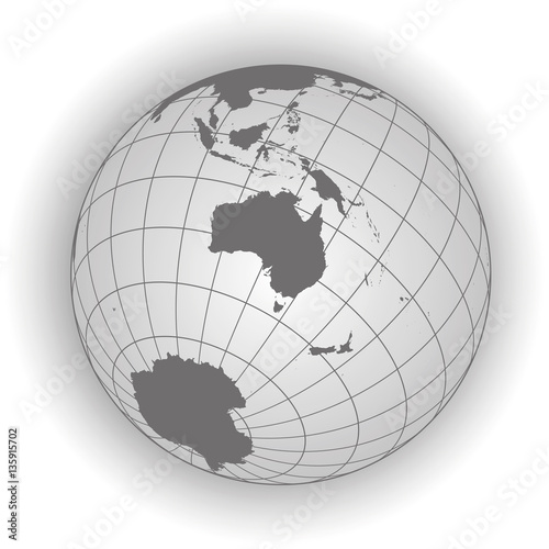 Фотография Australia or Oceania map in gray tones