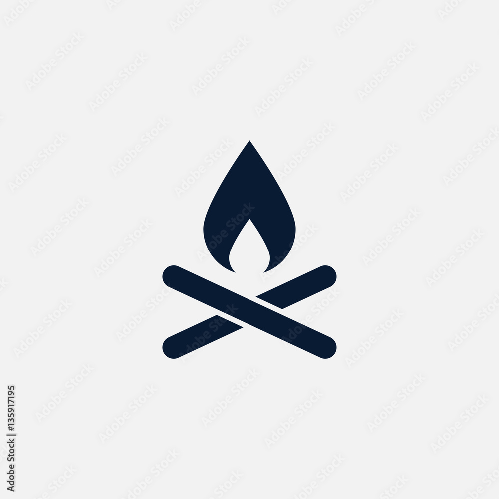 Camp fire icon simple illustration Camp fire icon simple illustration