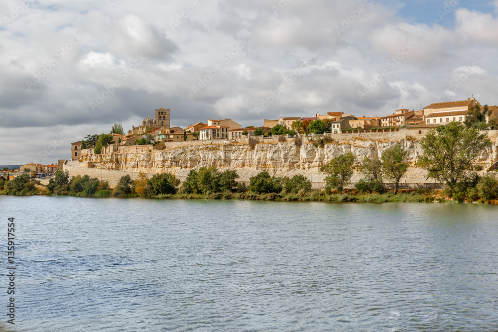 Great view of the Duero River and part of Zamora, Spain, Via de