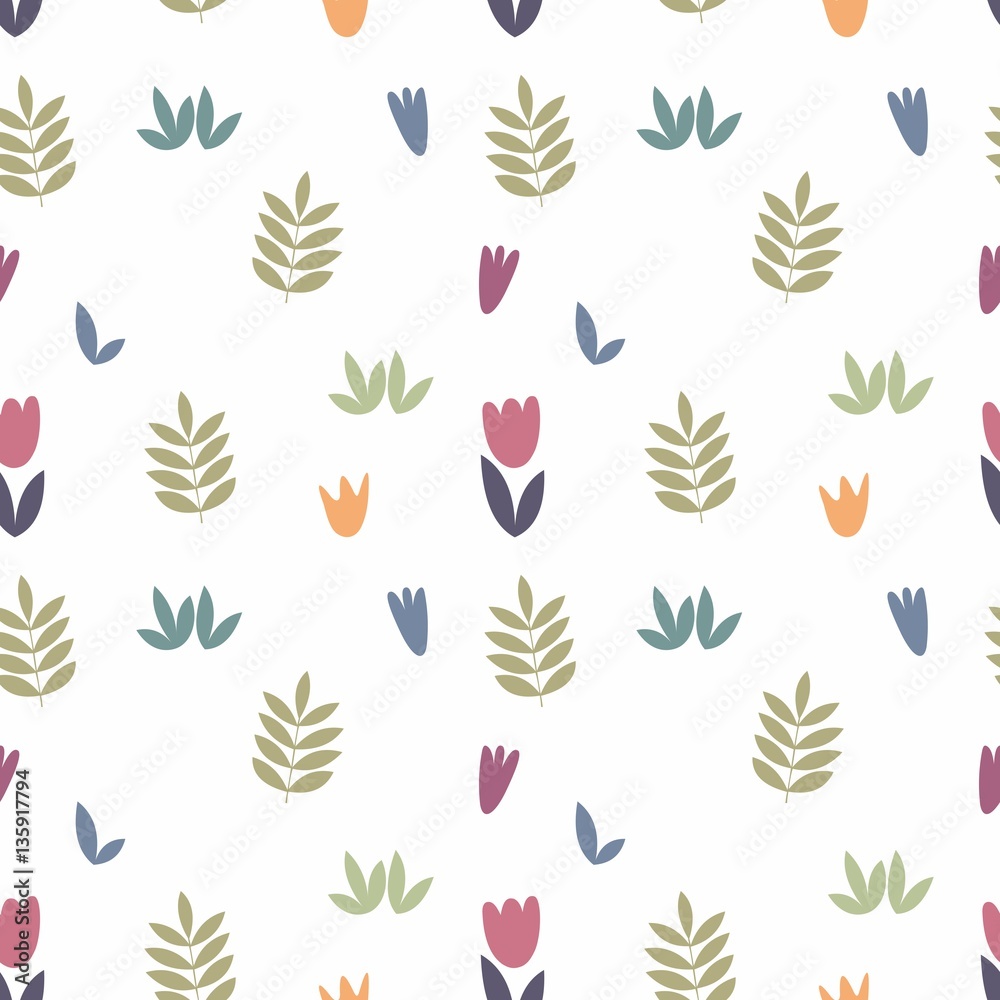 The stylized floral elements for design on a white background