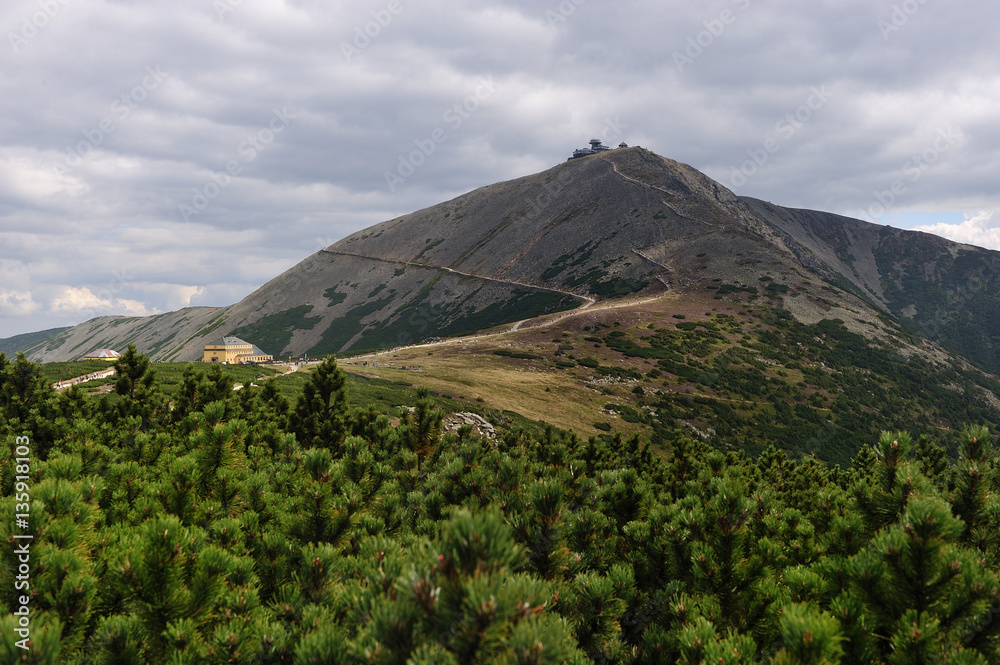 Sněžka - czech-polish border in Giant mountains