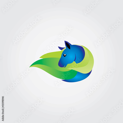 Wilde horse symbol logo Vector illustration.