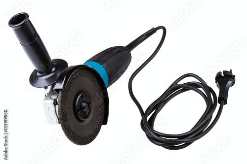 small angle grinder with abrasive disk