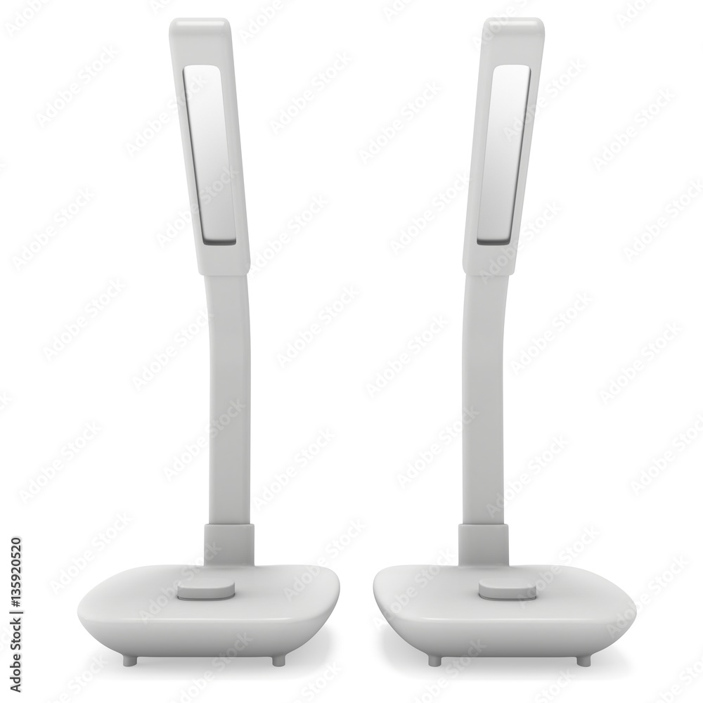 Led Sensor Desk Lamps. 3D render isolated on white background. Template for Object Presentation. Led Sensor Desk Lamps. 3D render isolated on white background. Template for Object Presentation.