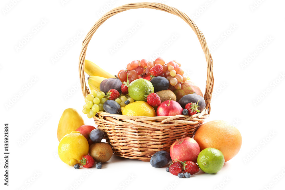 Ripe and tasty fruits isolated on a white Ripe and tasty fruits isolated on a white