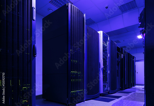 supercomputer clusters in the room of modren data center