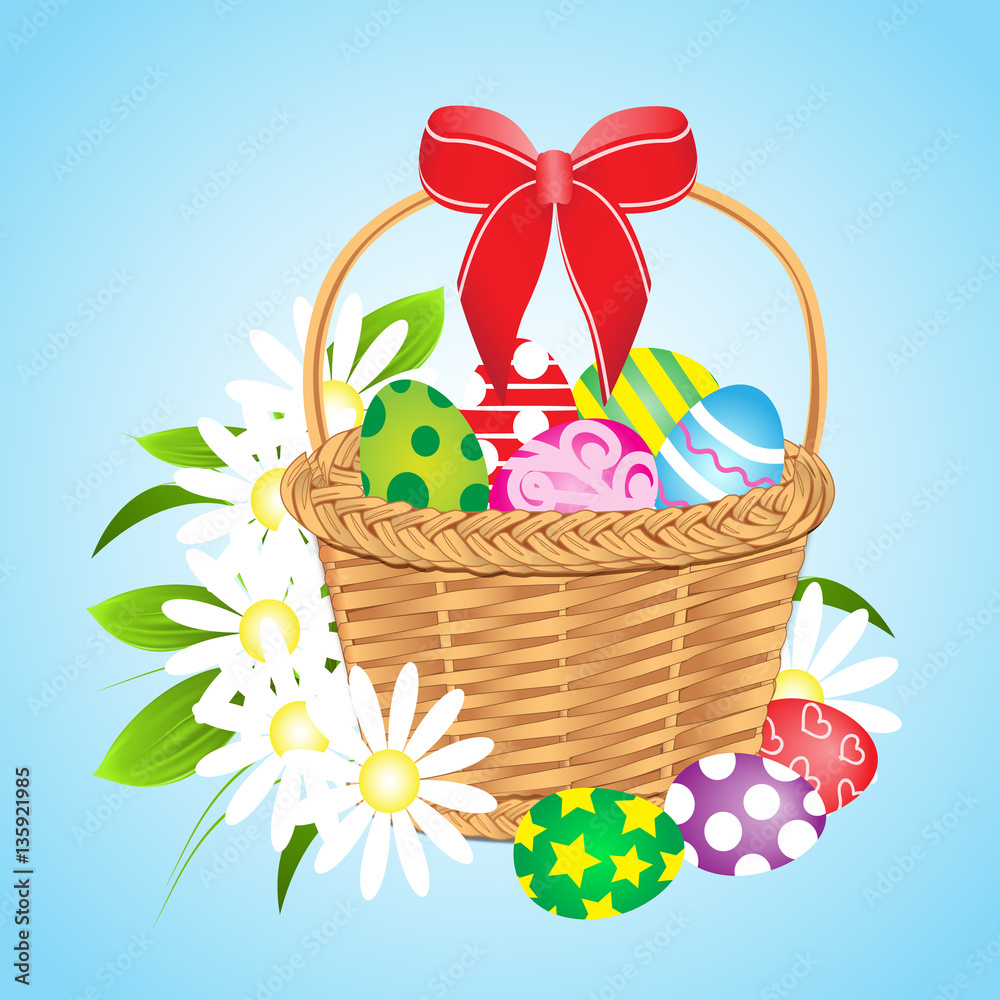 Easter basket with eggs