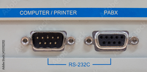Serial communications connector RS 232.Meal and femeal connector