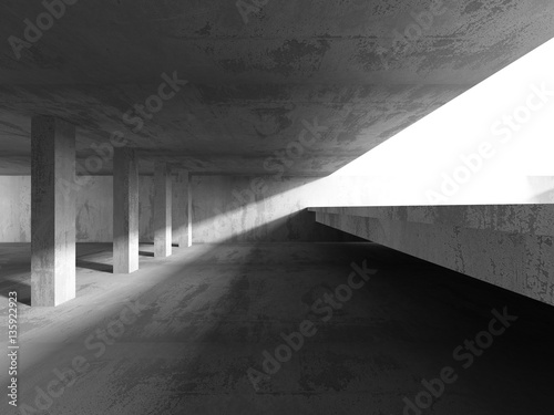 Fototapeta Naklejka Na Ścianę i Meble -  Empty dark abstract concrete room interior architecture