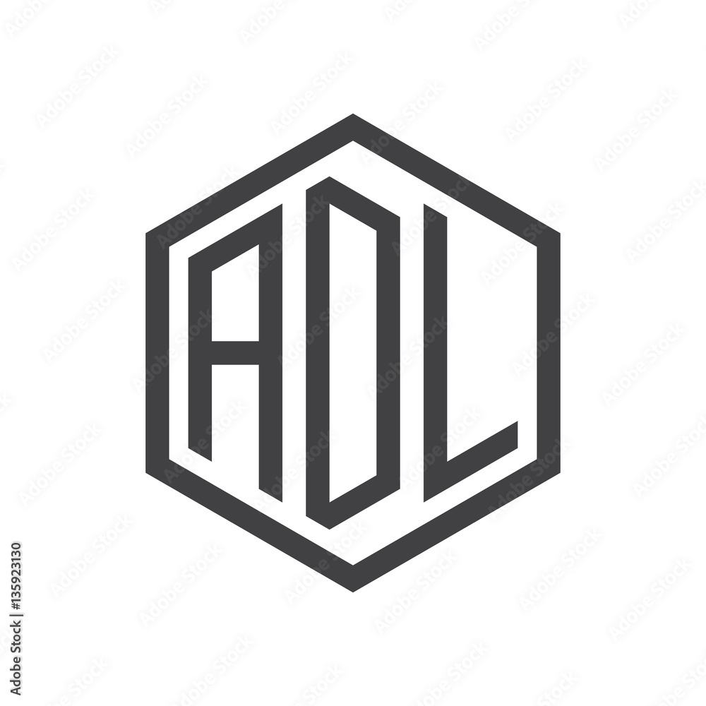 initial three letter logo hexagon black initial three letter logo hexagon black
