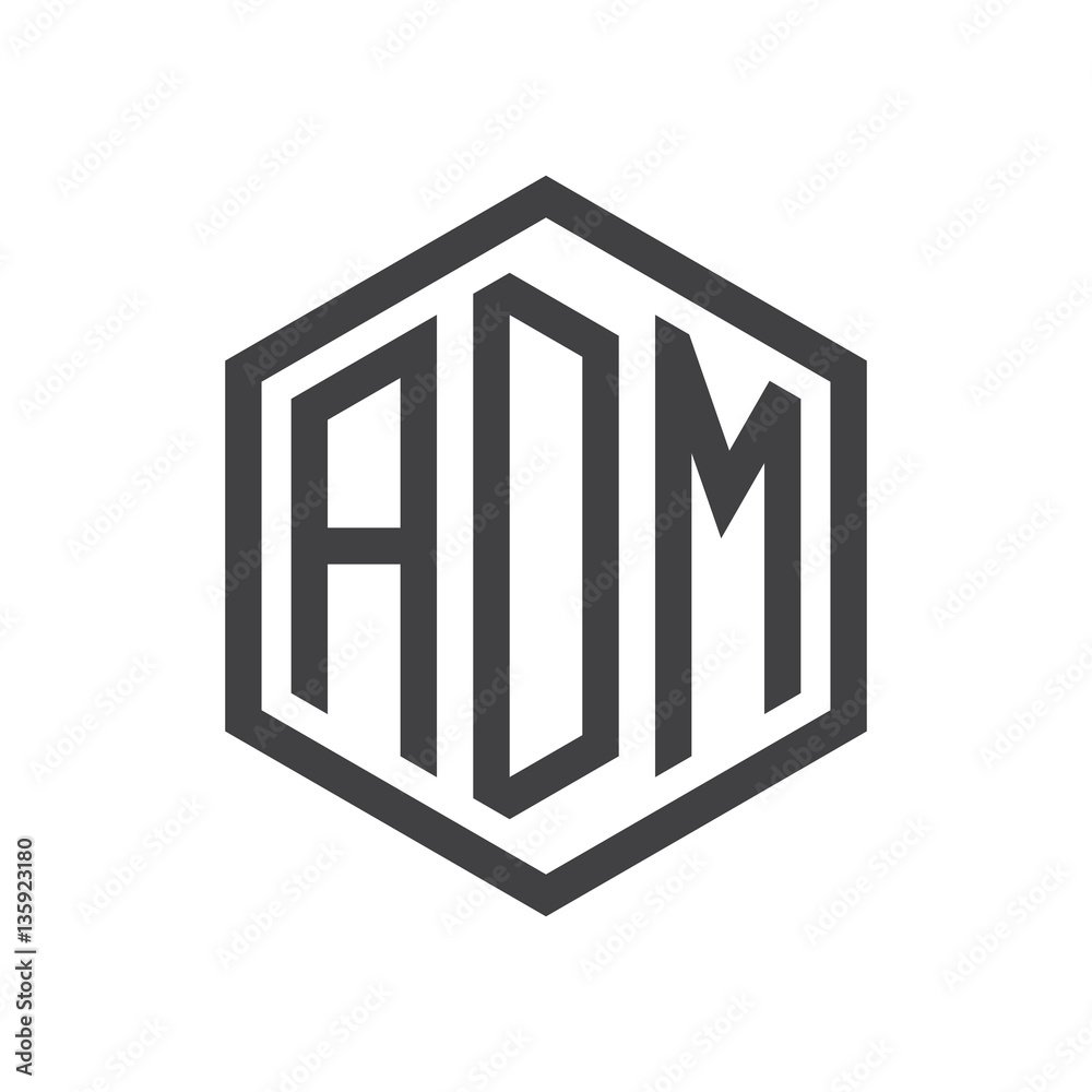 initial three letter logo hexagon black initial three letter logo hexagon black