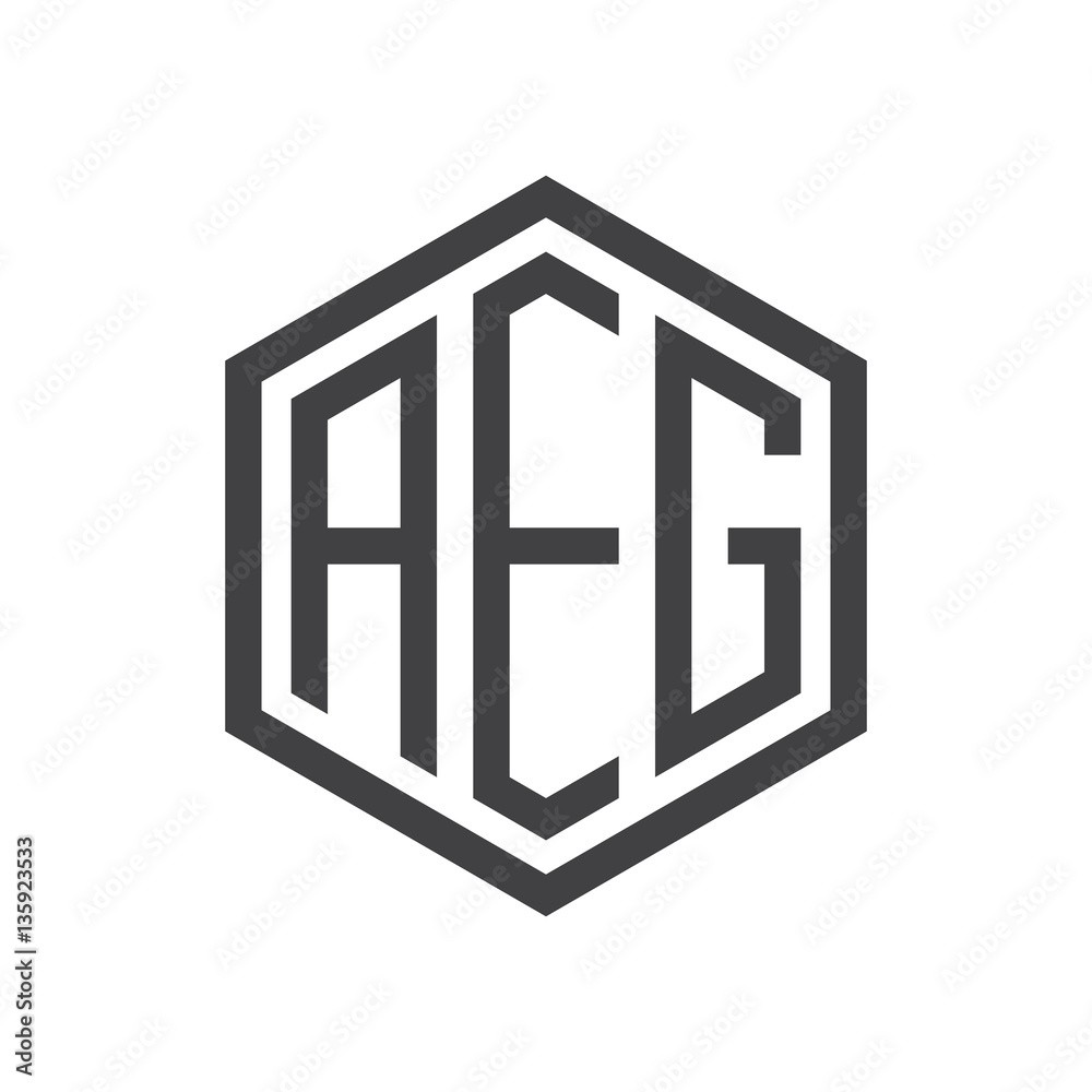 initial three letter logo hexagon black initial three letter logo hexagon black