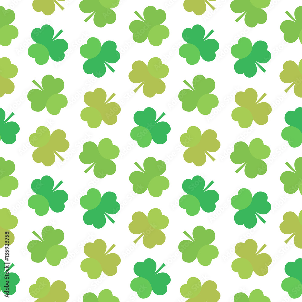 St.Patrick's Day seamless pattern background with green clover, shamrock. St.Patrick's Day seamless pattern background with green clover, shamrock.