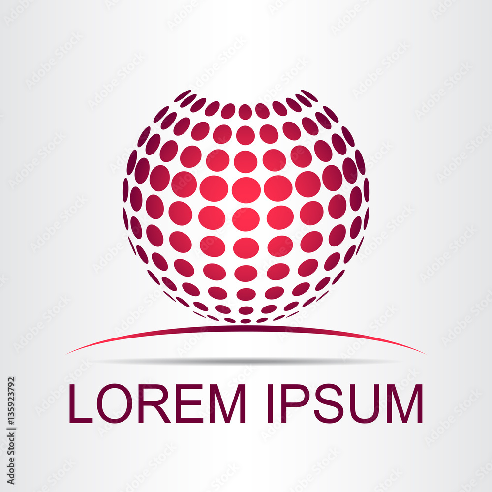 Logo stylized spherical surface with abstract shapes Logo stylized spherical surface with abstract shapes