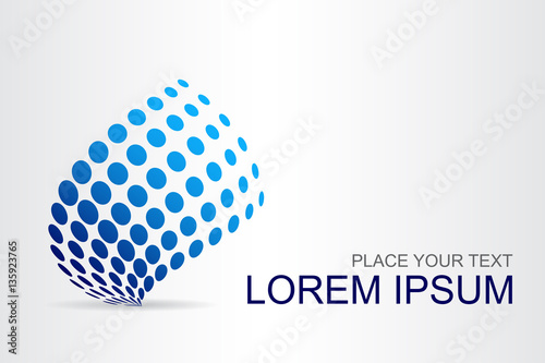 Logo stylized spherical surface with abstract shapes