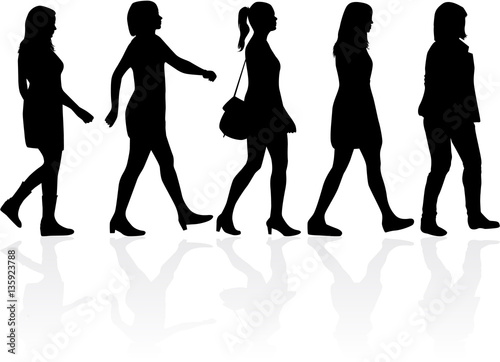 Group of people. Crowd of people silhouettes.