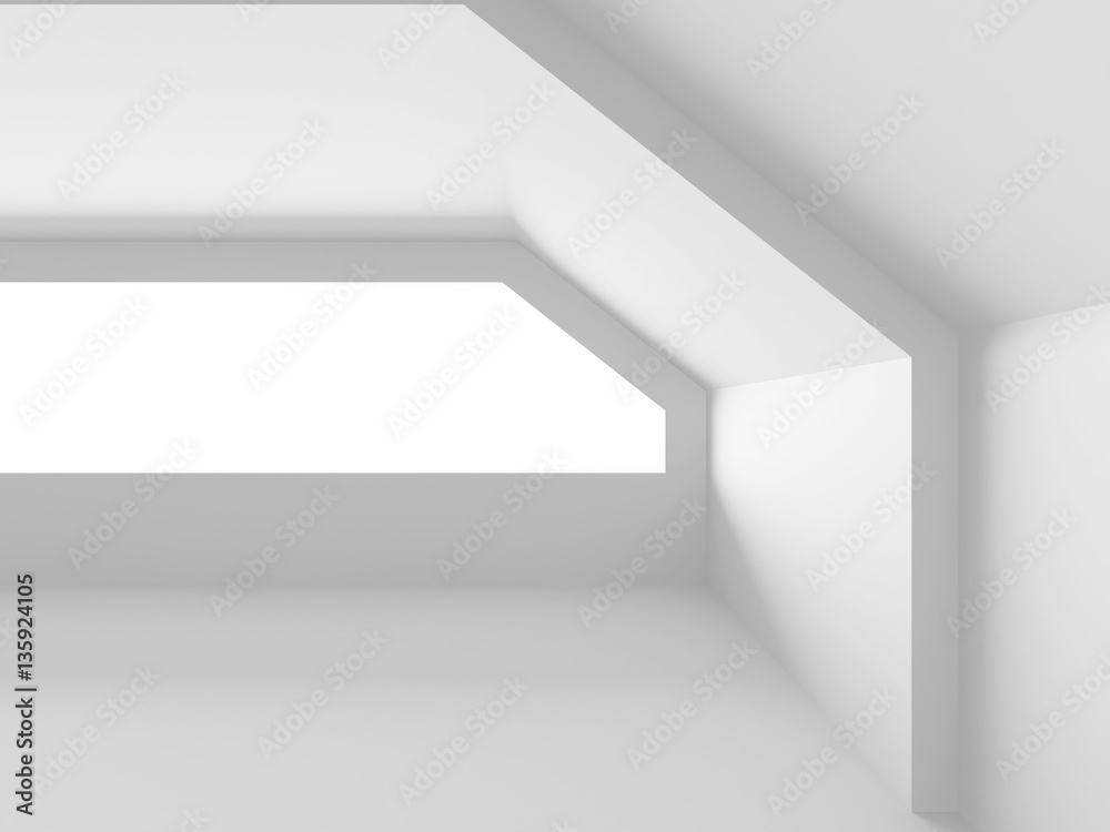 Empty White Room. Architecture Construction Modern Interior Back Empty White Room. Architecture Construction Modern Interior Back