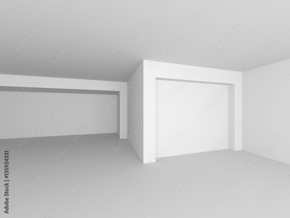 Obraz premium White empty interior. Abstract architecture background