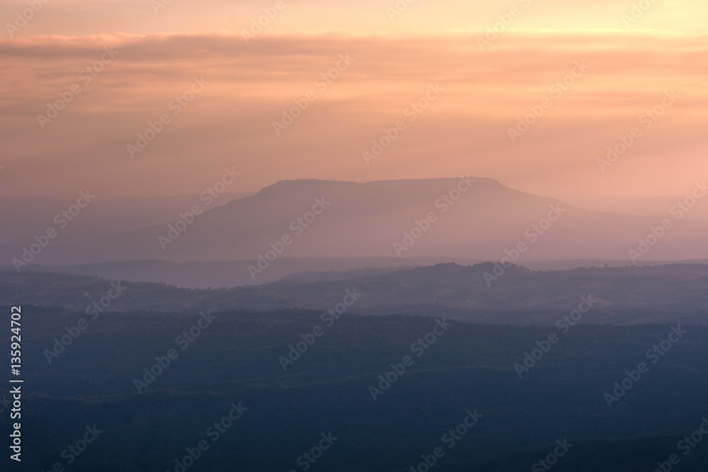 Mountain wave pink sky pastel color
