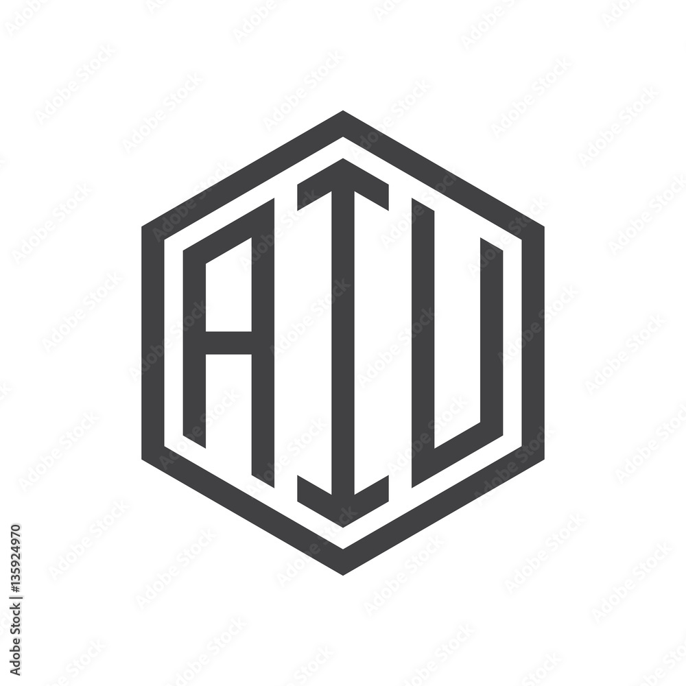 initial three letter logo hexagon black initial three letter logo hexagon black