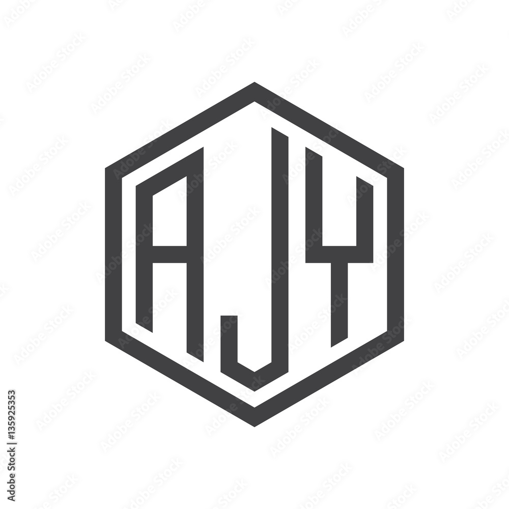 initial three letter logo hexagon black initial three letter logo hexagon black