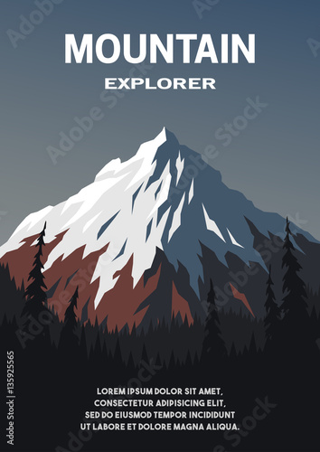 Mountain on a background of an evening nature.