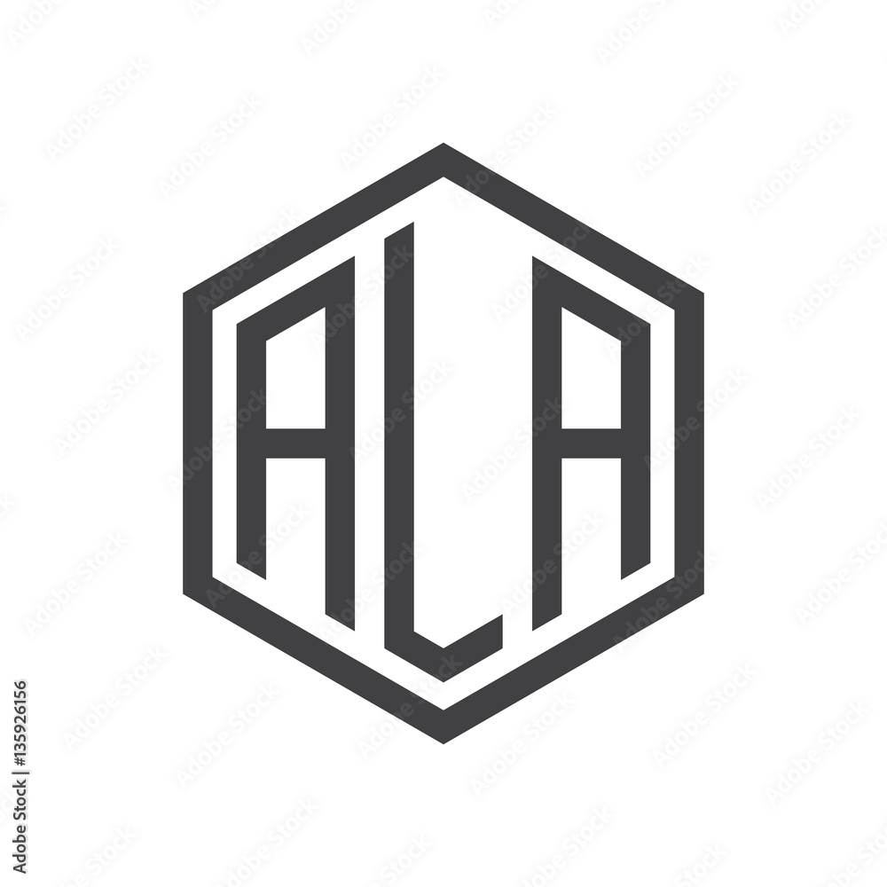 initial three letter logo hexagon black initial three letter logo hexagon black