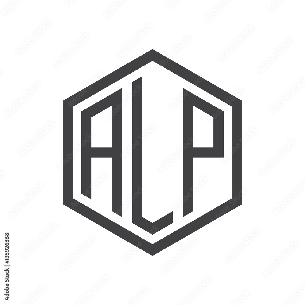 initial three letter logo hexagon black initial three letter logo hexagon black