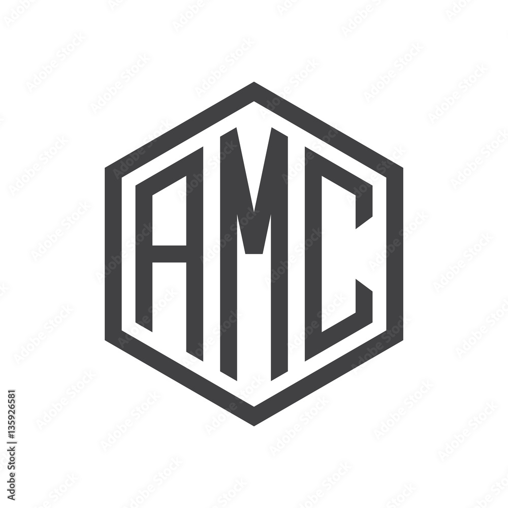 initial three letter logo hexagon black initial three letter logo hexagon black