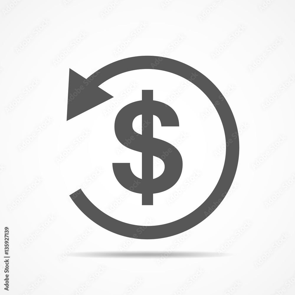 Refund money icon. Vector illustration. Refund money icon. Vector illustration.
