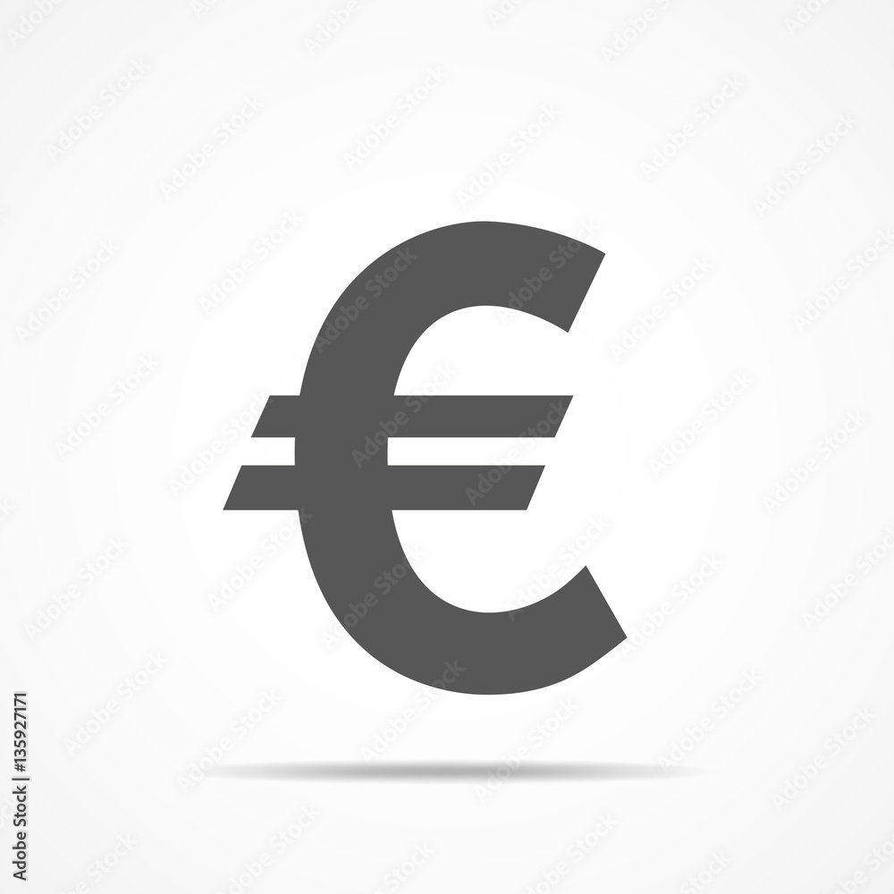 Gray euro currency icon. Vector illustration. Gray euro currency icon. Vector illustration.