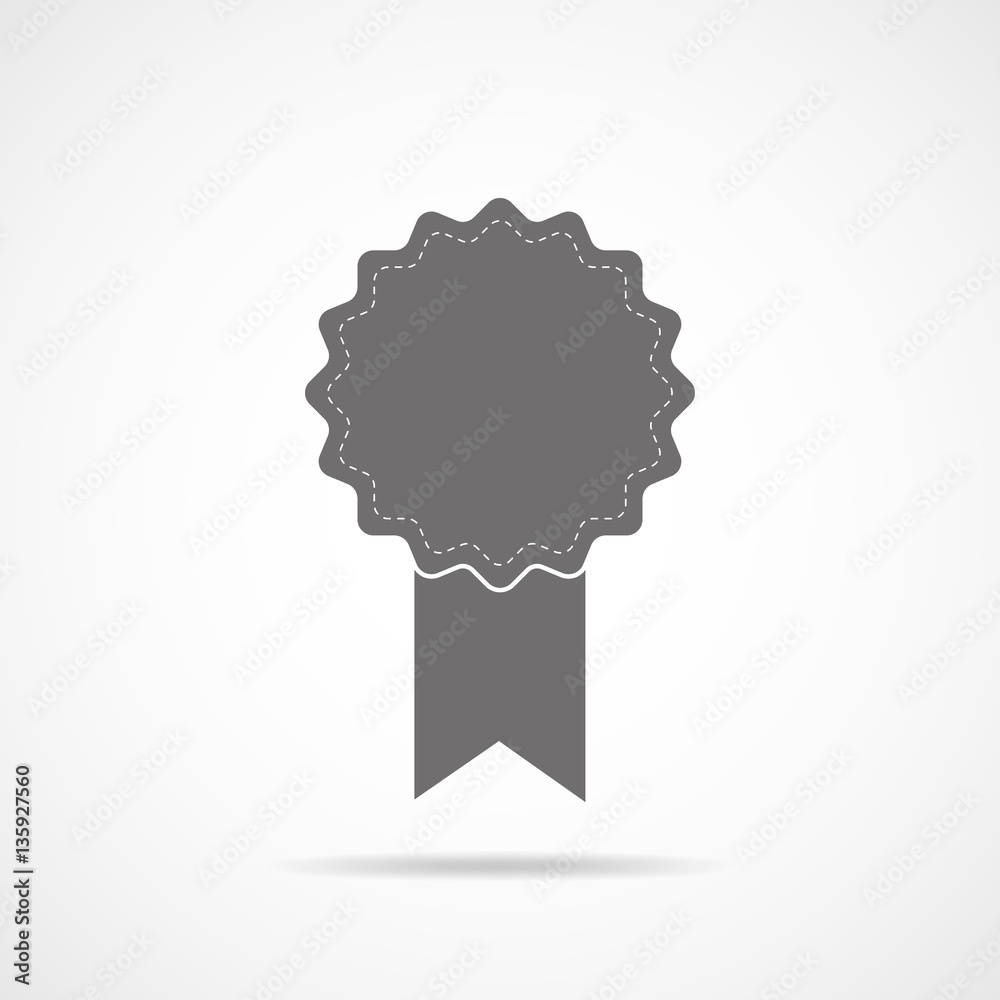 Gray medal icon with ribbon. Vector illustration. Gray medal icon with ribbon. Vector illustration.