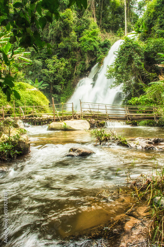 Beautiful natural Pha Dokseaw Waterfall at Chiang Mai  Thailand