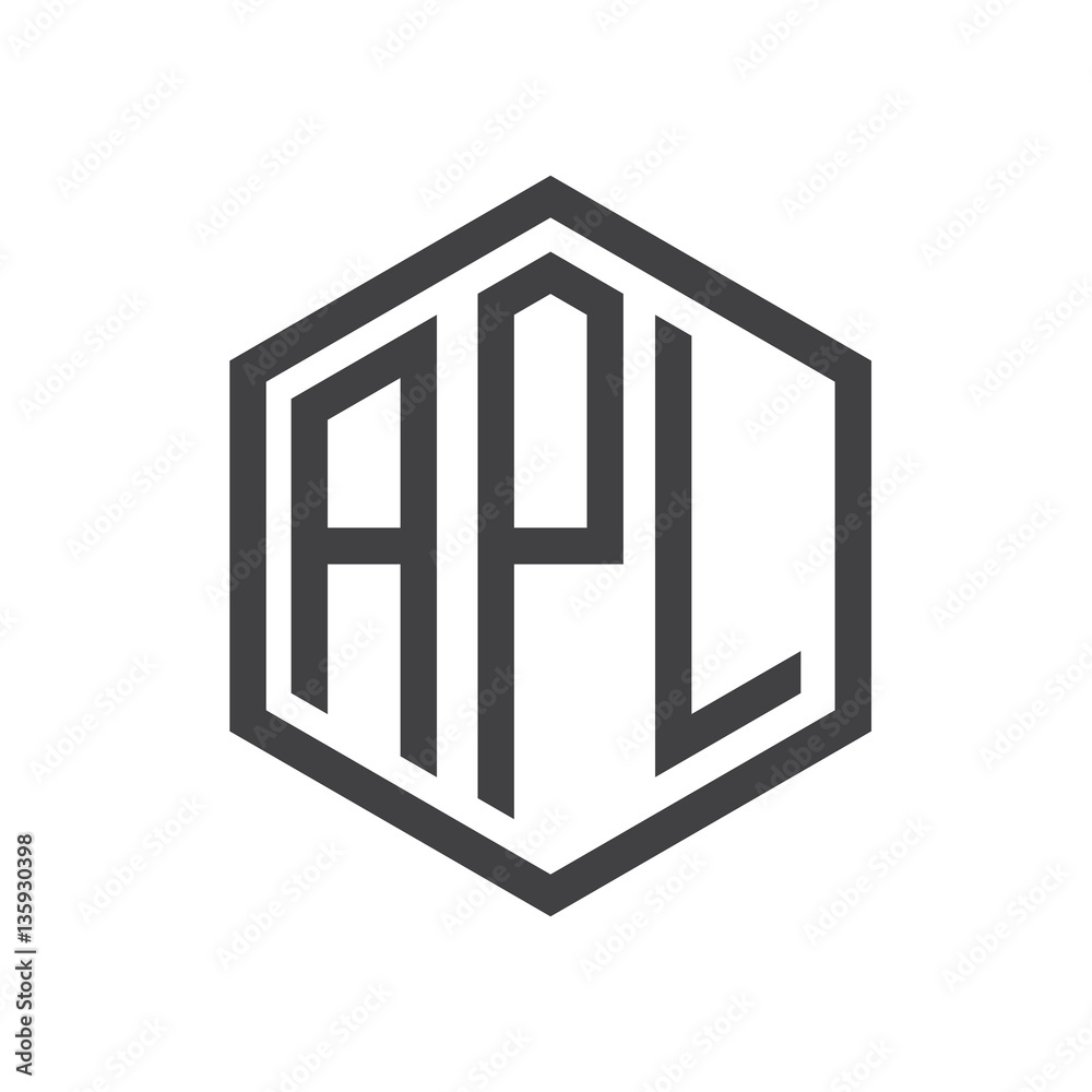 initial three letter logo hexagon black initial three letter logo hexagon black