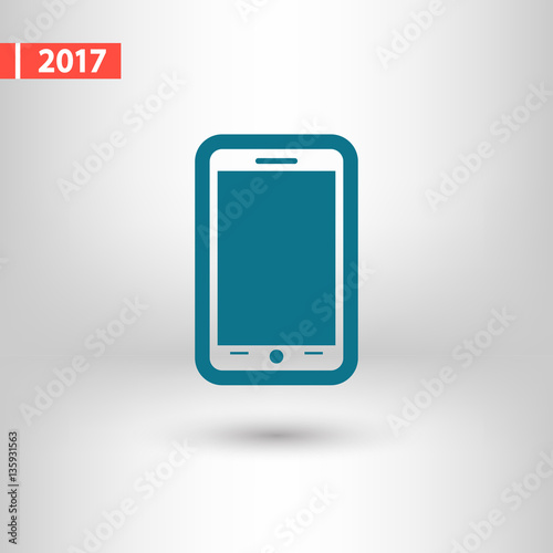 mobile smartphone icon, vector illustration. Flat design style