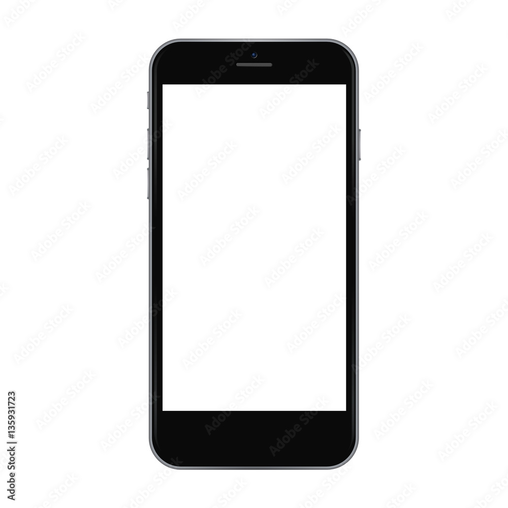 Isolated black smartphone one white background, vector template illustration. Isolated black smartphone one white background, vector template illustration.