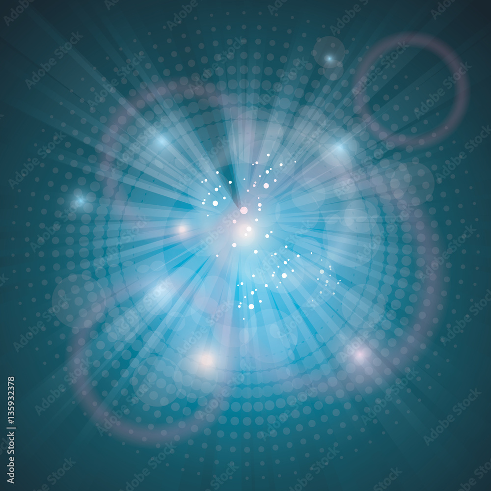 Abstract fractal blue background with light swirl.