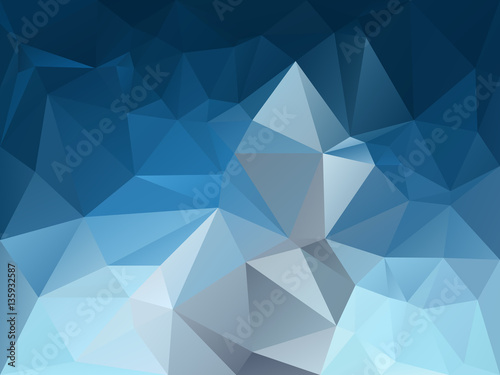 vector abstract irregular polygon background with a triangle pattern in dark blue, gray and light turquoise color - horizontal gradient