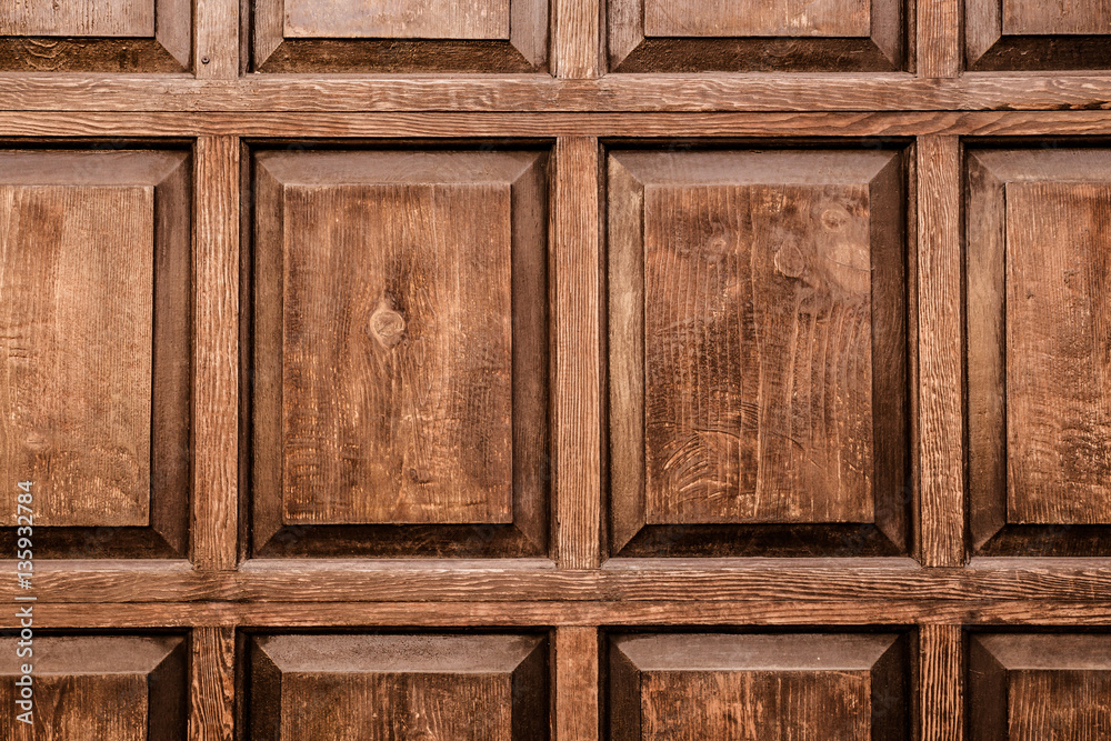 Naklejka premium Wood texture with inlay wooden panels