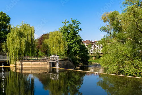 Die aufgestaute Nagold in Pforzheim