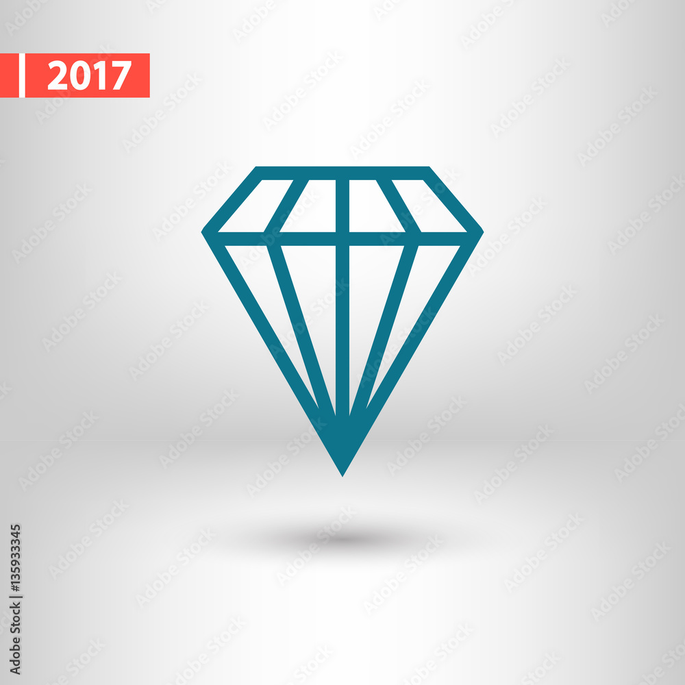 Diamond icon, vector illustration. Flat design style Diamond icon, vector illustration. Flat design style