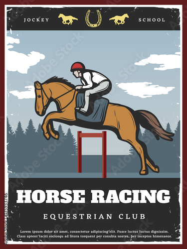 Colorful Equestrian Sport Poster