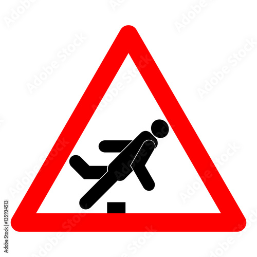 Obstacle. Warning sign
