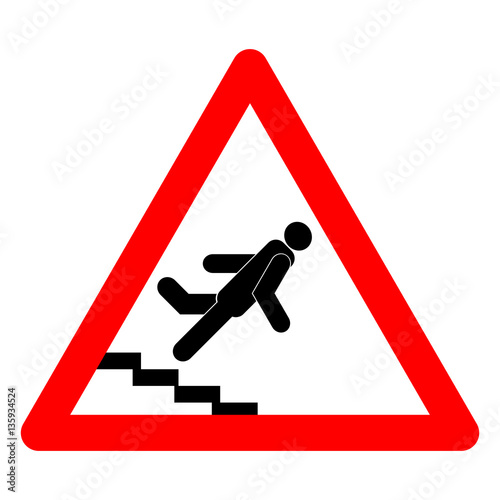 Stairs. Warning sign
