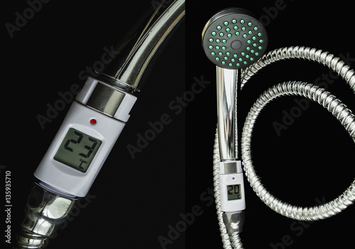 Shower with thermometer