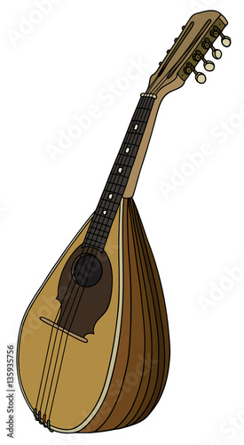 Hand drawing of a classic mandolin